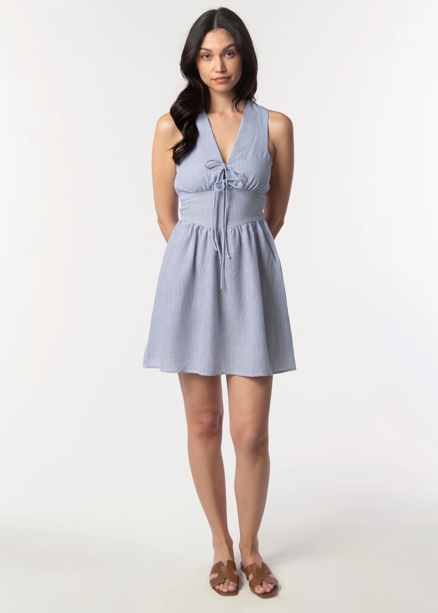 swatch_Blue/White sadie and sage garden sun mini dress