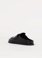 swatch_Black Leather halmanera ivet mule clog
