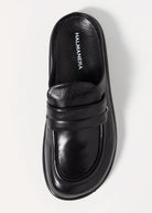 swatch_Black Leather halmanera ivet mule clog