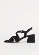 swatch_Black Suede l'idea block heel sandal