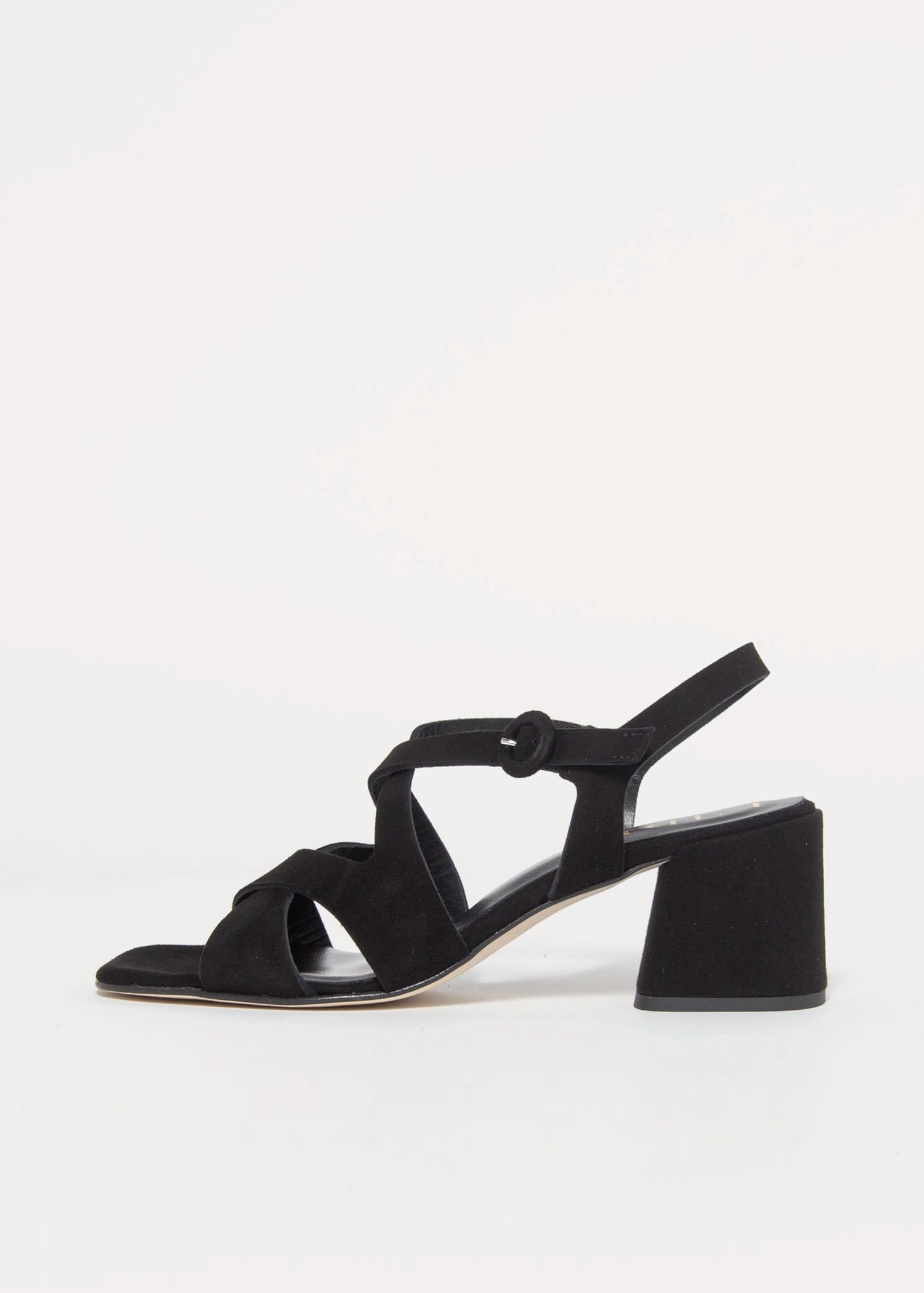 swatch_Black Suede l'idea block heel sandal