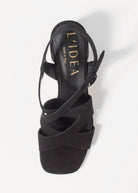 swatch_Black Suede l'idea block heel sandal