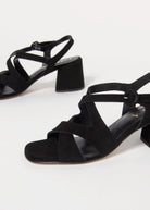 swatch_Black Suede l'idea block heel sandal