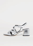 swatch_Silver Leather l'idea block heel sandal