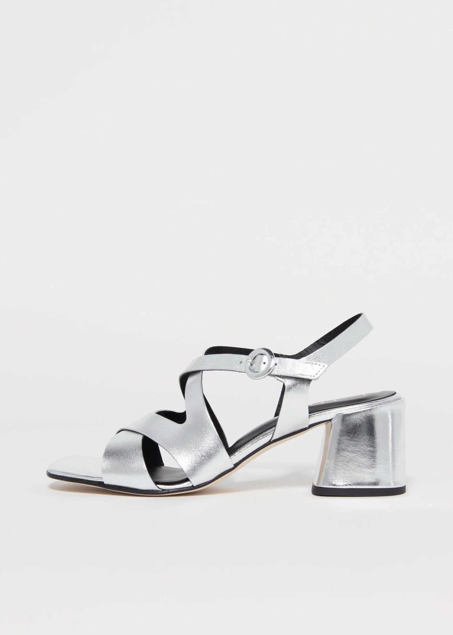swatch_Silver Leather l'idea block heel sandal