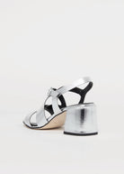 swatch_Silver Leather l'idea block heel sandal