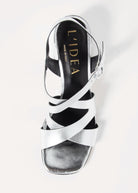 swatch_Silver Leather l'idea block heel sandal