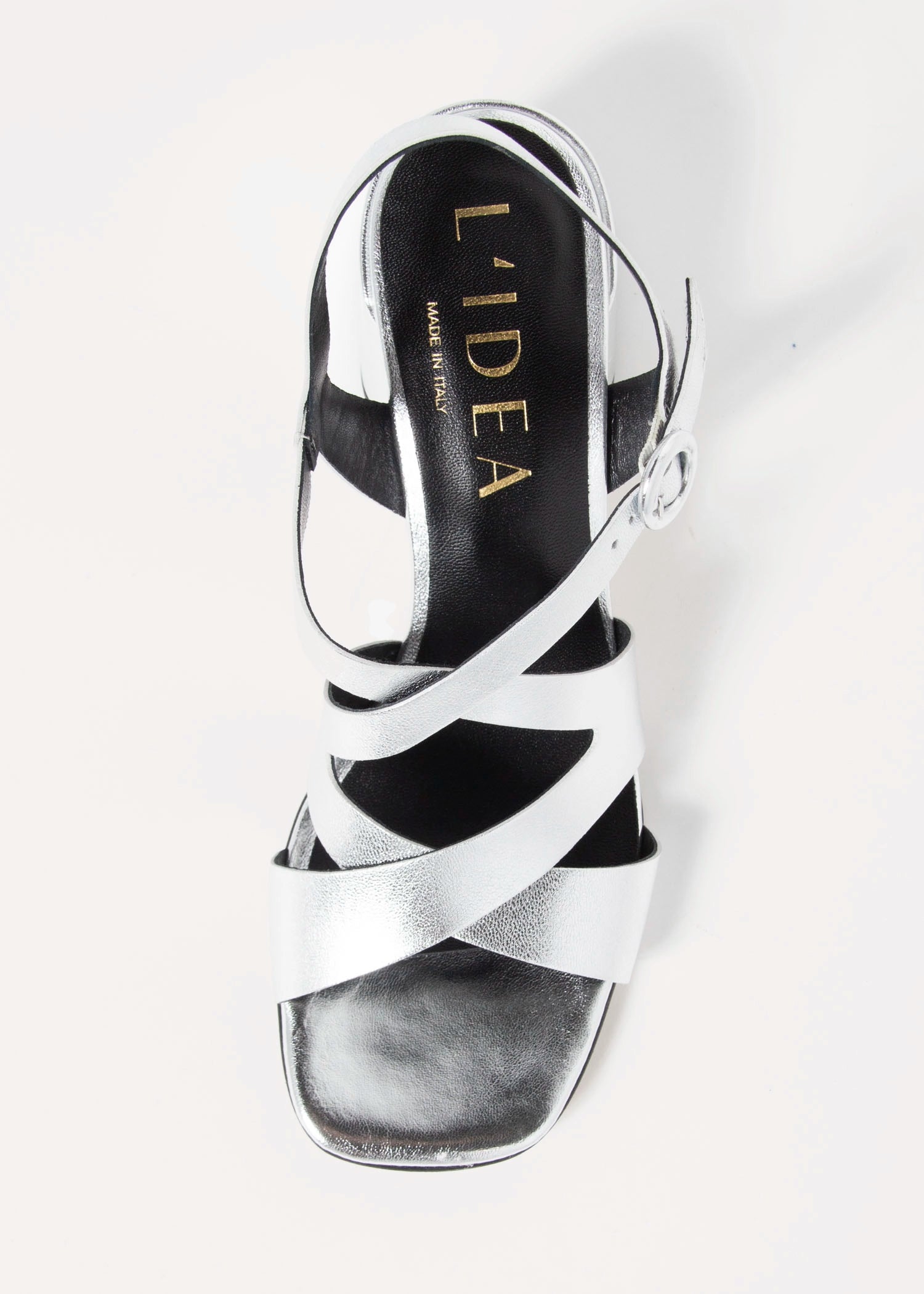 swatch_Silver Leather l'idea block heel sandal