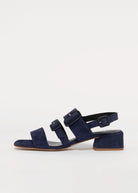 swatch_Navy Suede l'idea low heel strappy sandal
