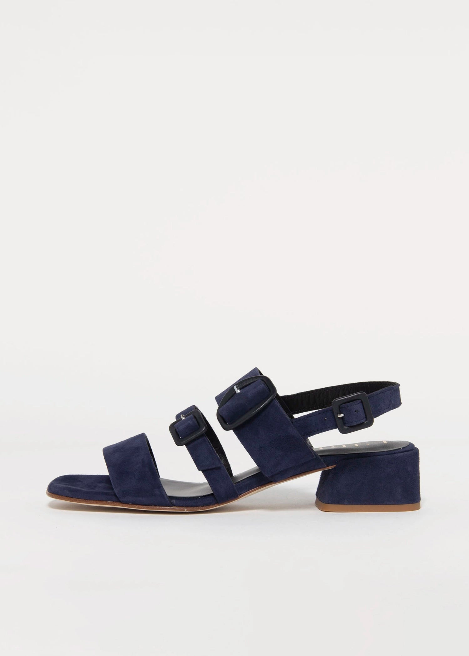 swatch_Navy Suede l'idea low heel strappy sandal