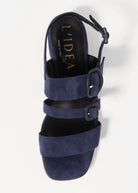 swatch_Navy Suede l'idea low heel strappy sandal