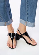 swatch_Black Patent l'idea doris thong sandal