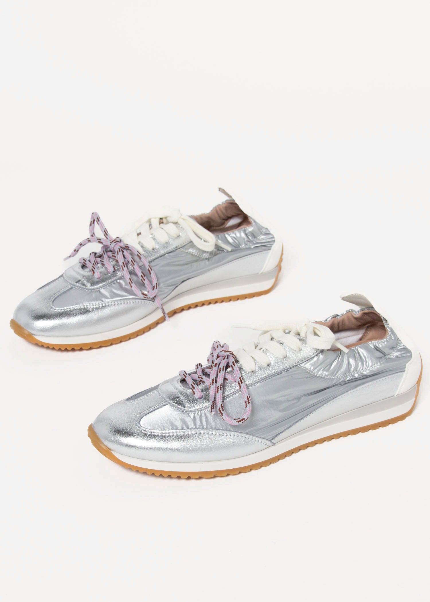 swatch_Silver l'idea metallic double lace sneaker