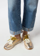 swatch_Platino l'idea metallic double lace sneaker
