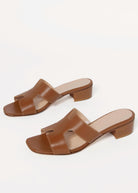 swatch_Brown Leather l'idea heeled slide sandal