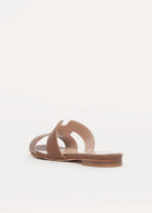 swatch_cuoio leather leather cutout sandal flat sandals