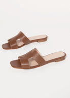swatch_cuoio leather leather cutout sandal flat sandals