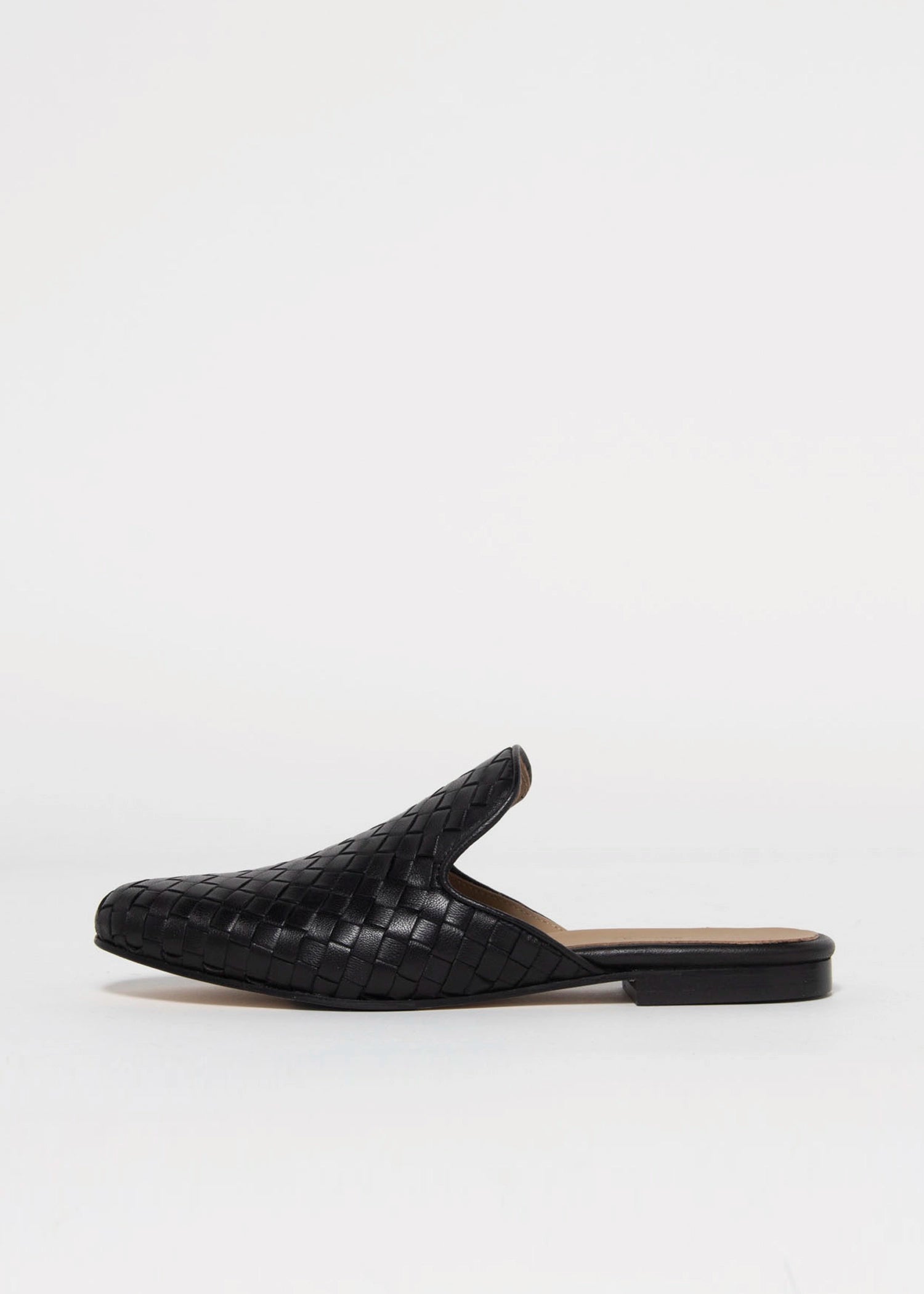 swatch_Black Leather l'idea woven mule