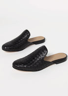 swatch_Black Leather l'idea woven mule
