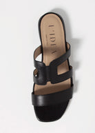 swatch_Black Leather l'idea flat leather sandal