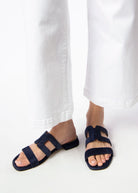 swatch_Navy Suede l'idea flat leather sandal