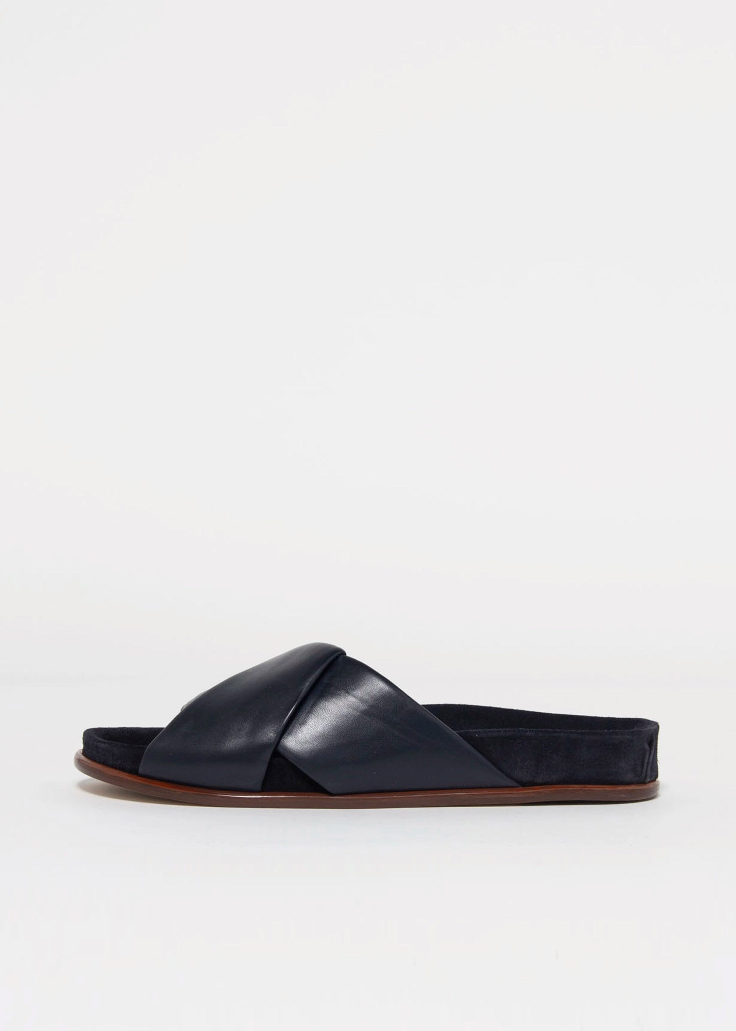swatch_Navy Leather l'idea slide sandal