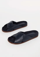swatch_Navy Leather l'idea slide sandal