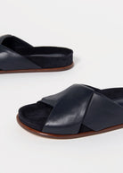swatch_Navy Leather l'idea slide sandal