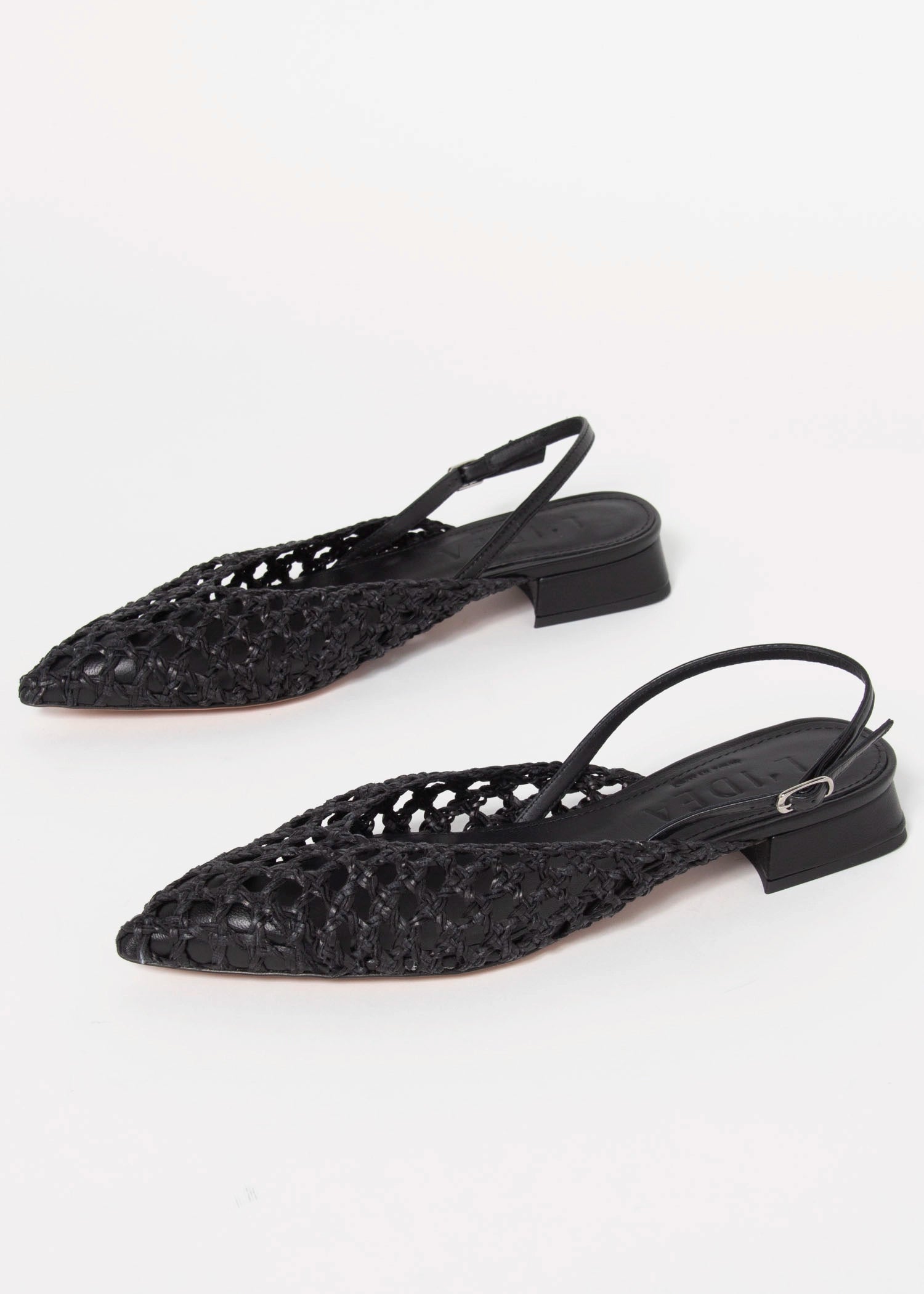 swatch_black leather lussy woven slingback flat shoes