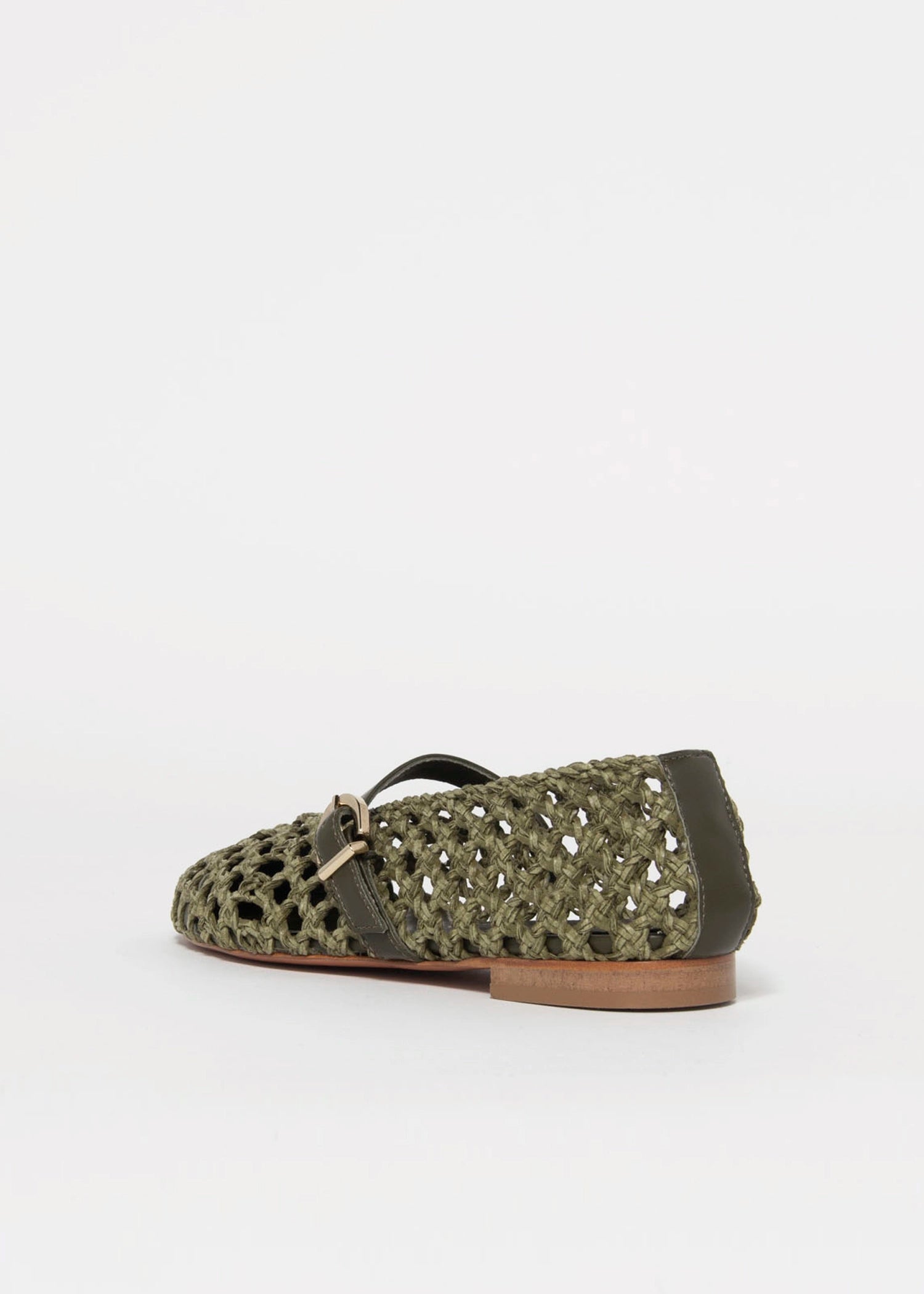 swatch_Olive Leather l'idea dolo woven mary jane