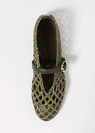 swatch_Olive Leather l'idea dolo woven mary jane