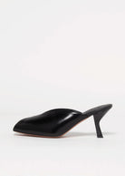 swatch_Black Leather l'idea peep toe sandal