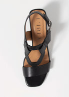 swatch_Black Leather heeled leather sandal