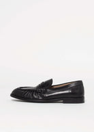 swatch_Black Leather l'idea ruched leather loafer