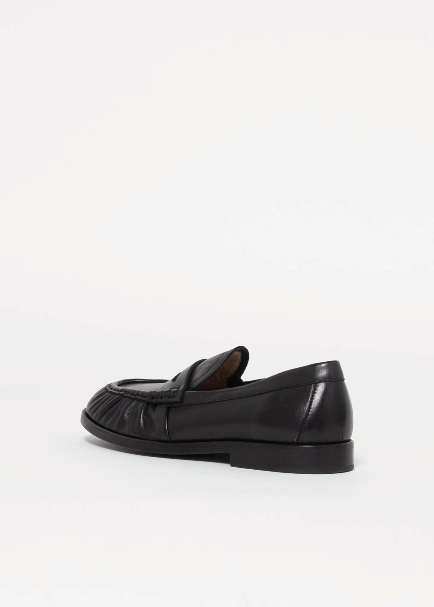 swatch_Black Leather l'idea ruched leather loafer