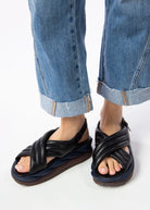 swatch_Black Leather 4ccccees mellow mana platform sandal