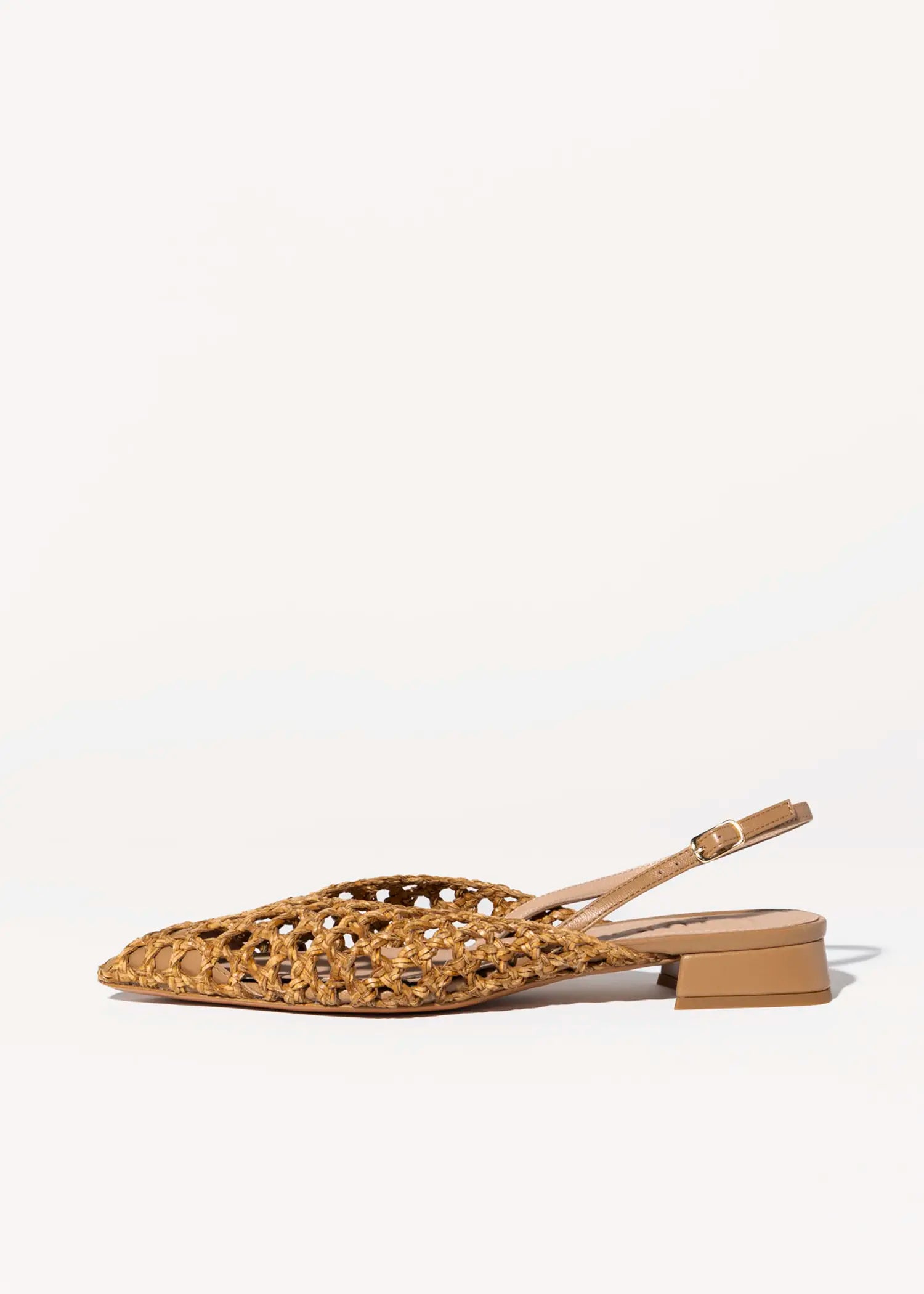 swatch_natural leather lussy woven slingback flat shoes