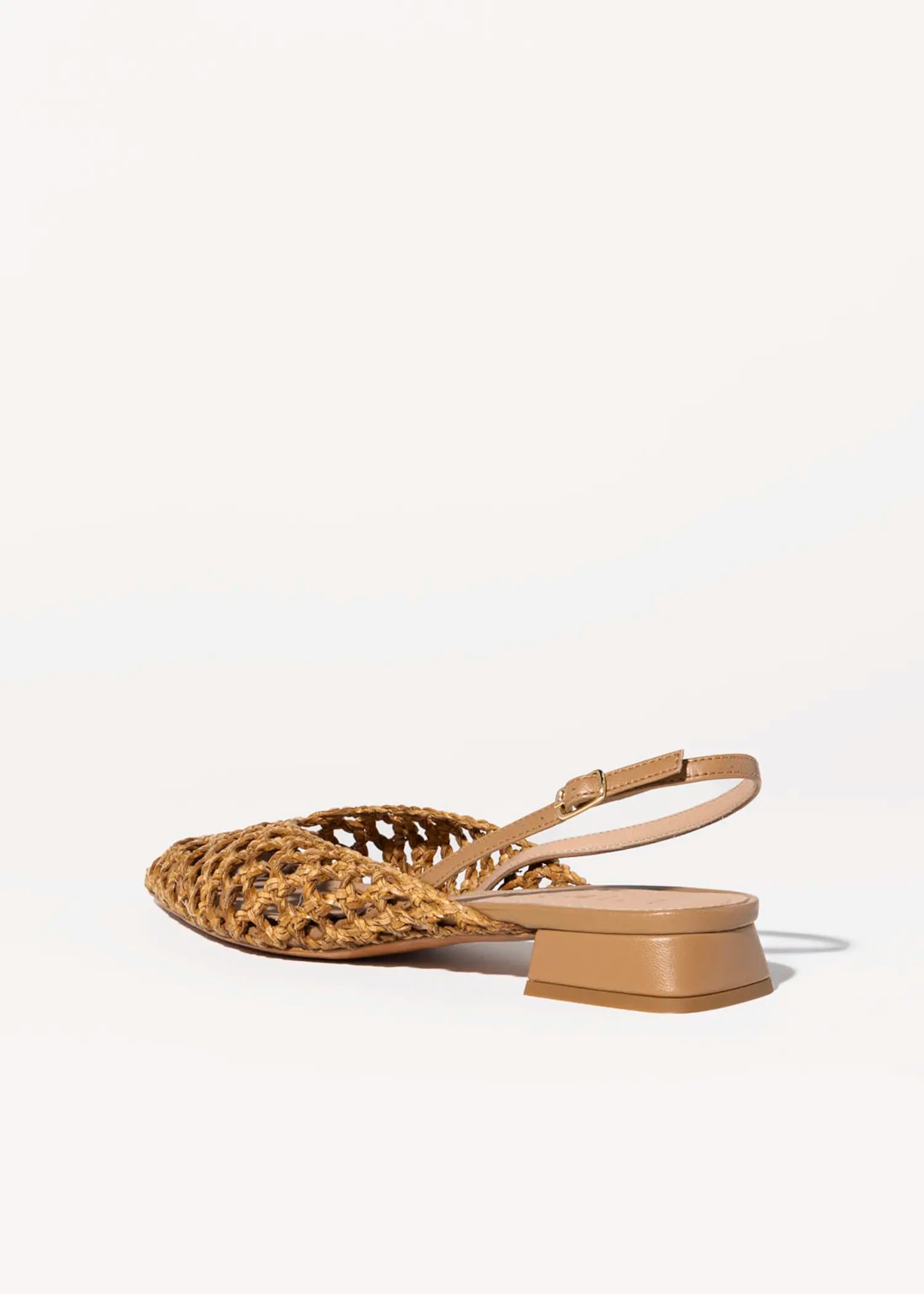 swatch_natural leather lussy woven slingback flat shoes