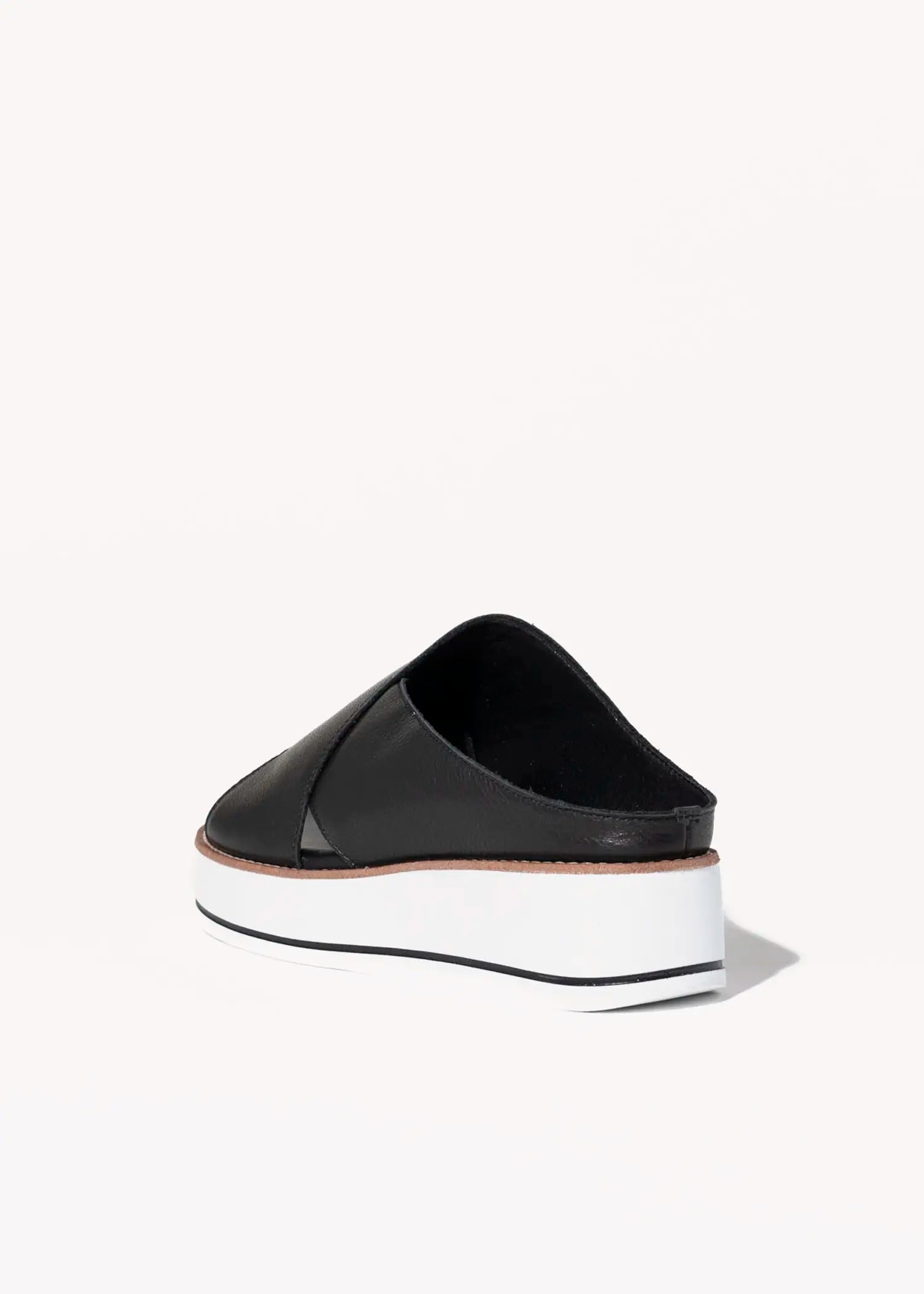 swatch_black leather orelia slide sandal platform sandals