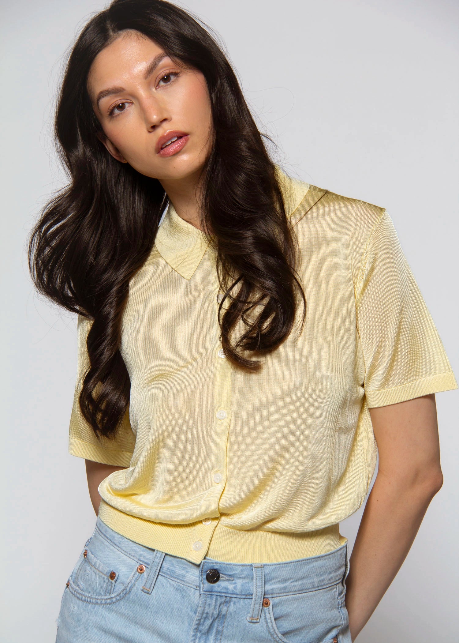 swatch_Pale Yellow pistola lucca short sleeve polo