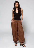 swatch_Tobacco linen harem pants