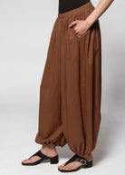 swatch_Tobacco linen harem pants