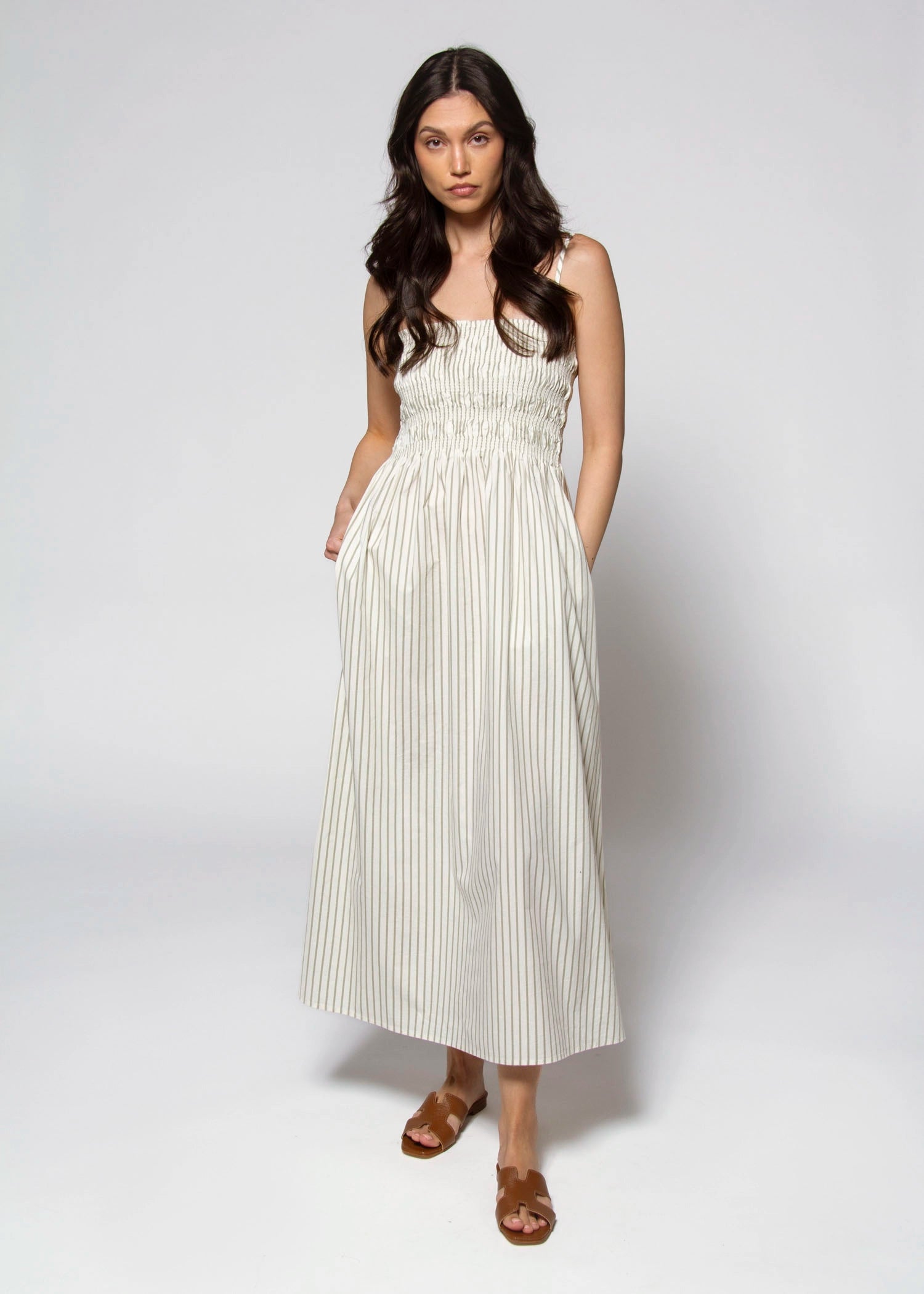 swatch_Sage Stripe pistola bianca midi dress