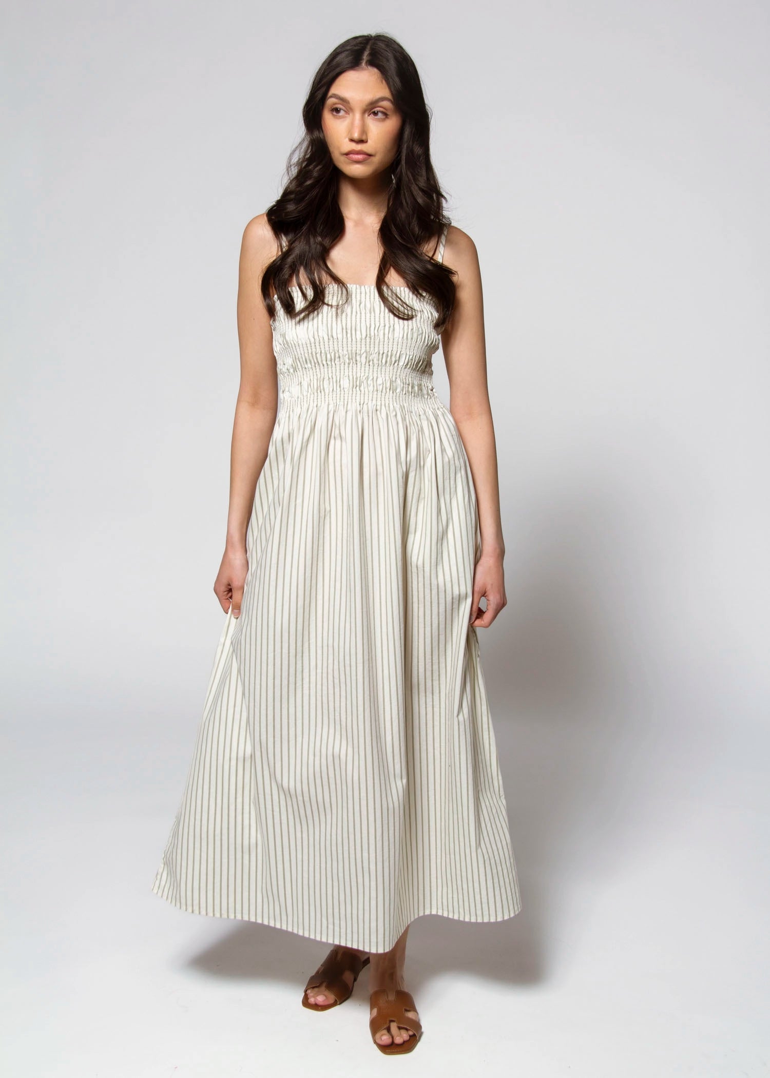 swatch_Sage Stripe pistola bianca midi dress