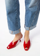 swatch_Red Leather l'idea peep toe sandal