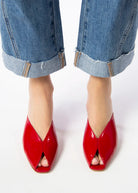swatch_Red Leather l'idea peep toe sandal