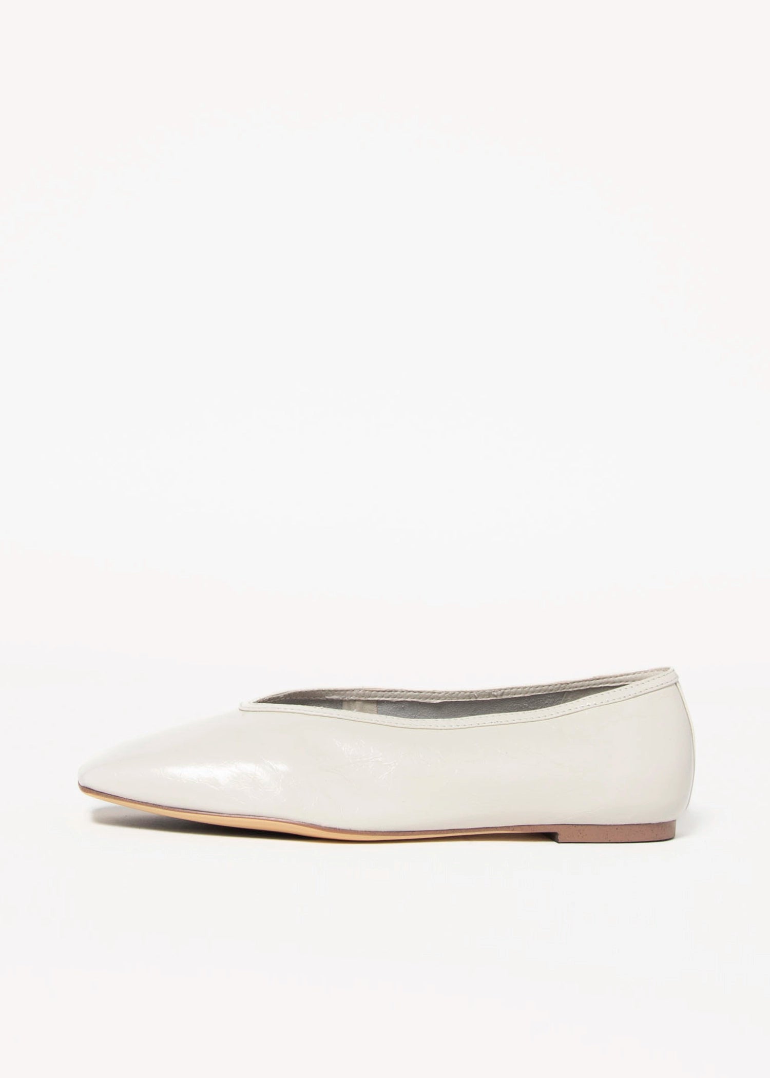 swatch_Dove bianca leather flat flat shoes