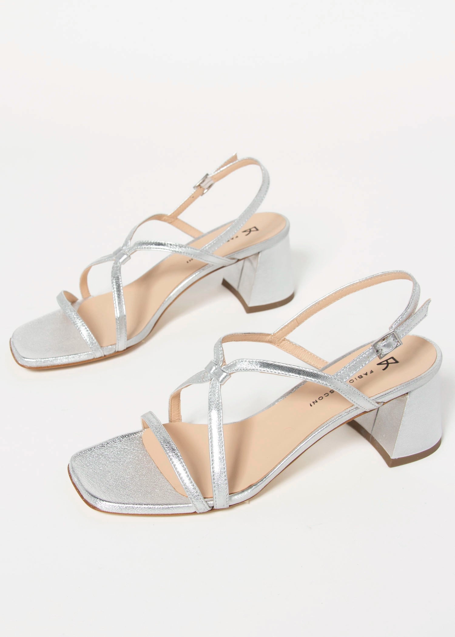 swatch_Silver Leather fabio rusconi block heel dress sandal