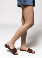 swatch_Dark Brown Suede bibi lou holly flat sandal