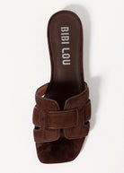 swatch_Dark Brown Suede bibi lou holly flat sandal